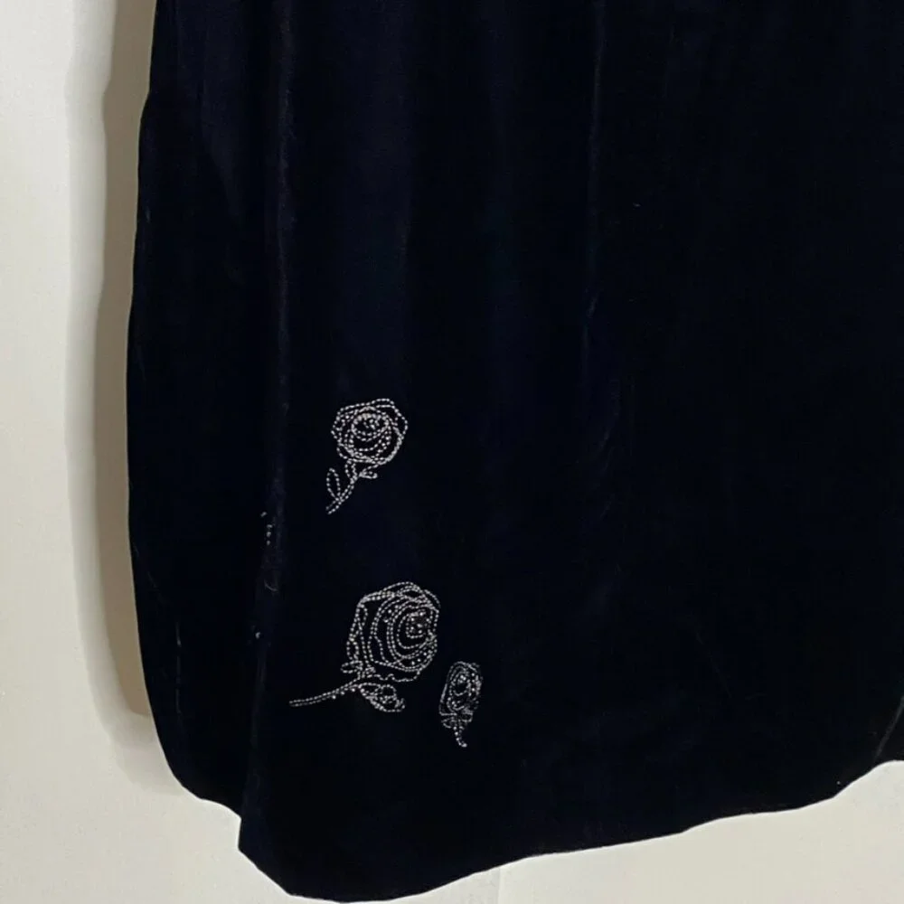 Laura Ashley velvet dress vintage black velvet sleeveless vintage 10 NWT lined